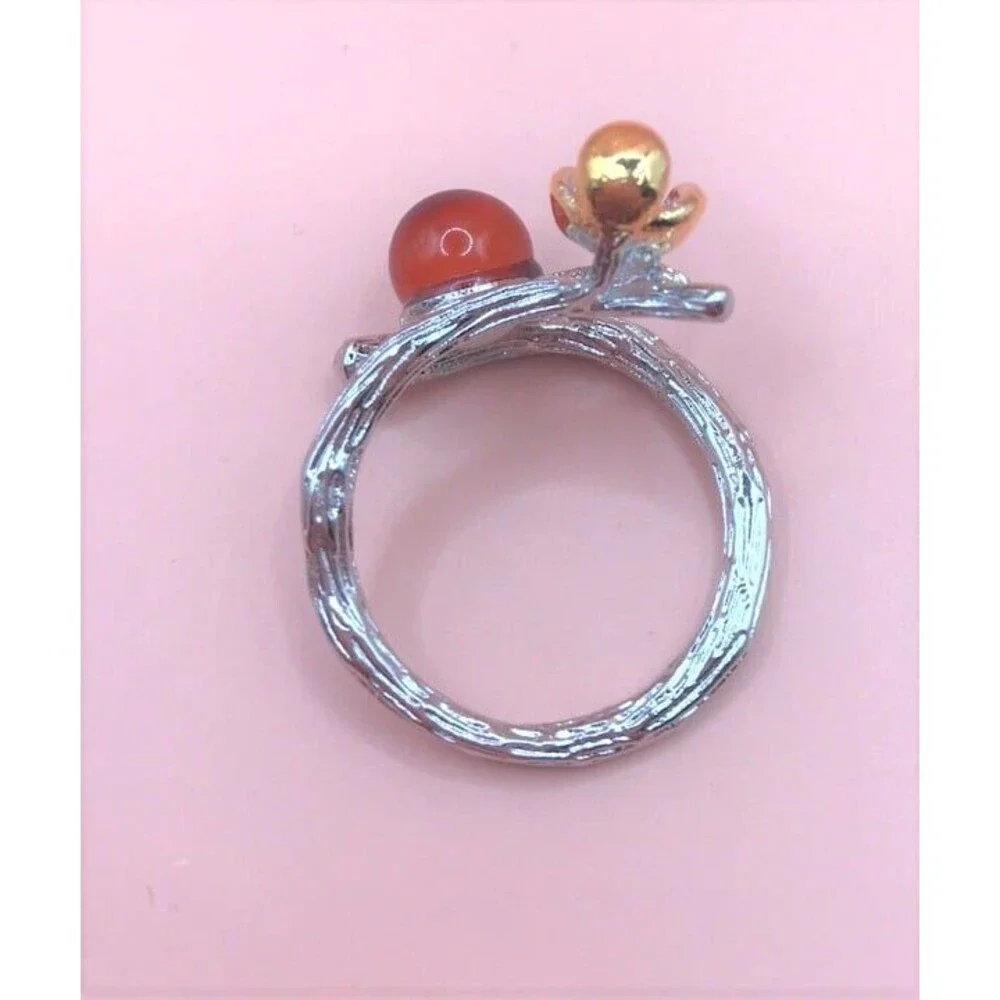Beautiful Blood Amber Ring - Adjustable - Picture 5 of 5